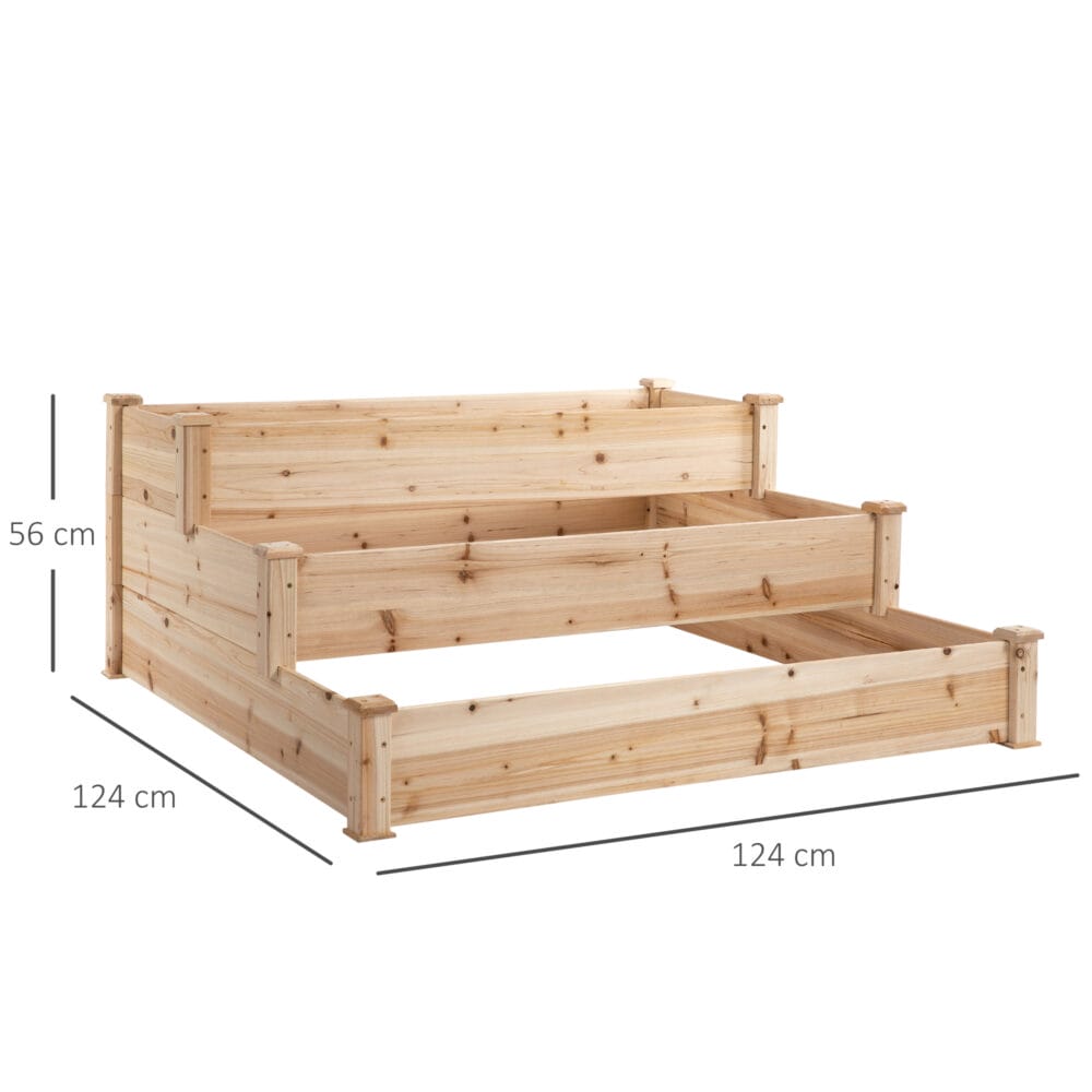 Hochbeet 3-stufige Gartenbeet 124x124x56cm