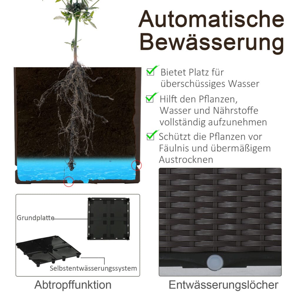 Hochbeet 4tlg. Pflanzkasten mit Abflusslöchern 40x40x44cm