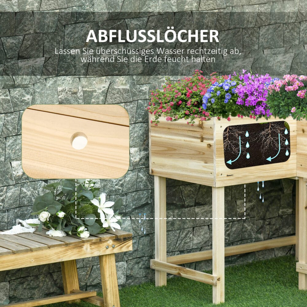 Hochbeet Eckversion mit Vliesstoff 122x91x81cm