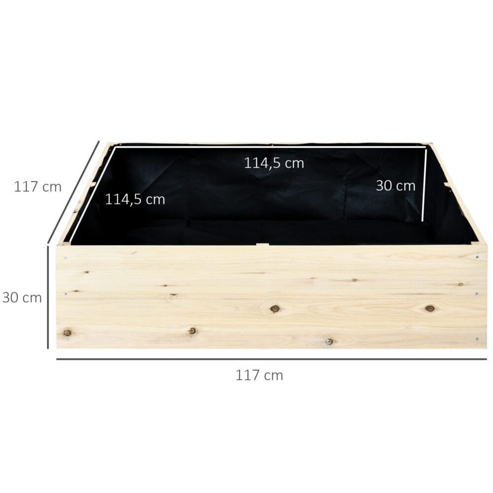 Hochbeet Holz Natur 117x117x30cm