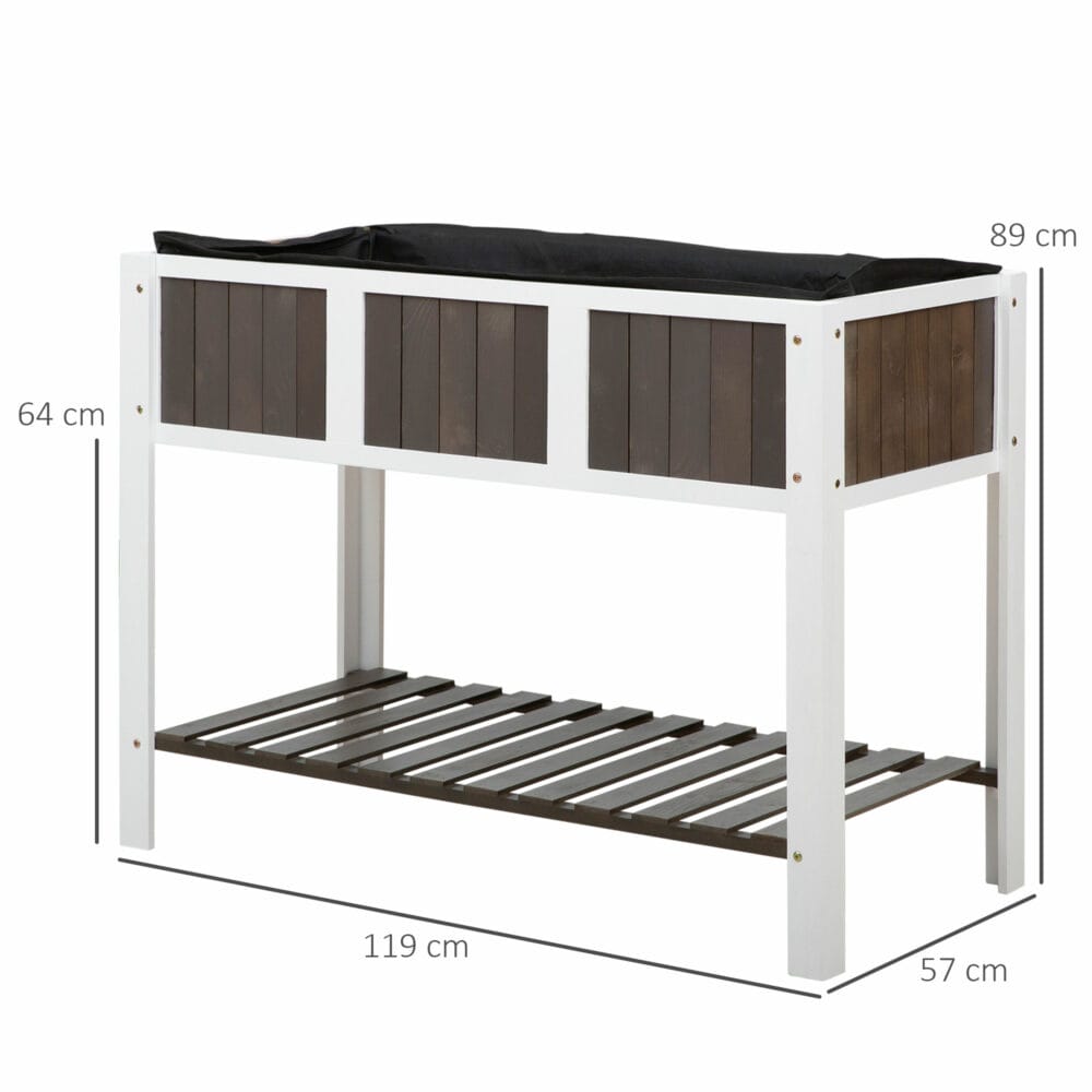 Hochbeet Holz Pflanzkasten 119 x 57 x 89cm