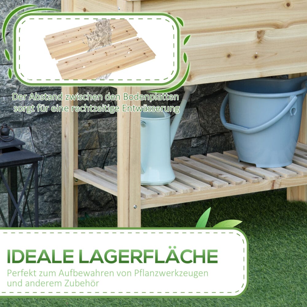 Hochbeet Holz Pflanzkasten 90x40x81cm