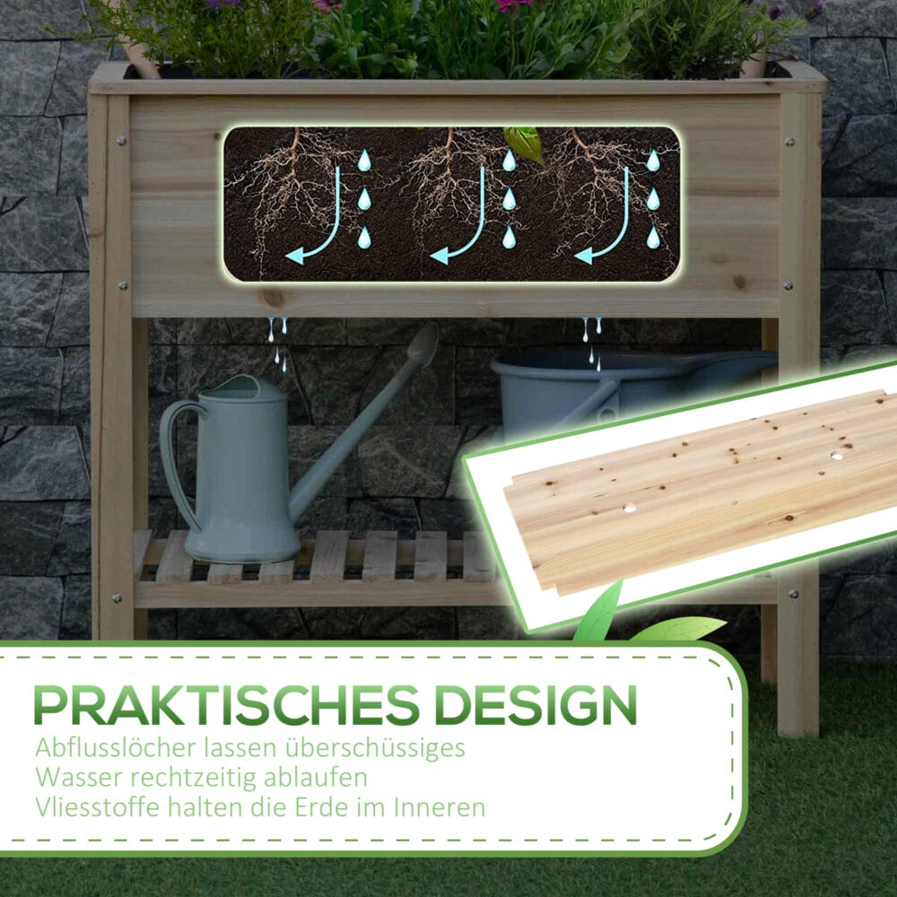 Hochbeet Holz Pflanzkasten 90x40x81cm