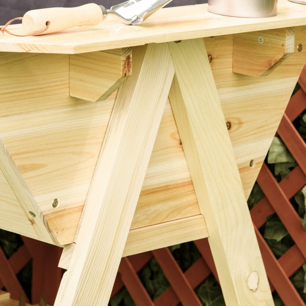 Hochbeet Holz mit Vlies 129x78.5x82.5cm