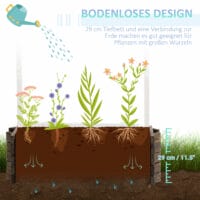 Hochbeet Holzbrunnen mit Dach 93x55x137cm