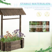 Hochbeet Holzbrunnen mit Dach 93x55x137cm