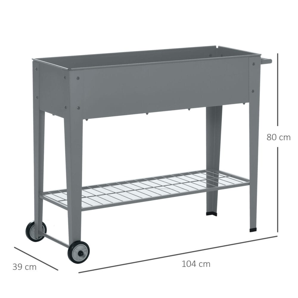 Hochbeet Metall Mobil mit Räder Pflanzkasten