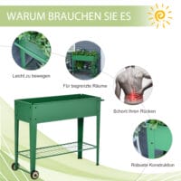 Hochbeet Metall Mobil mit Räder Pflanzkasten