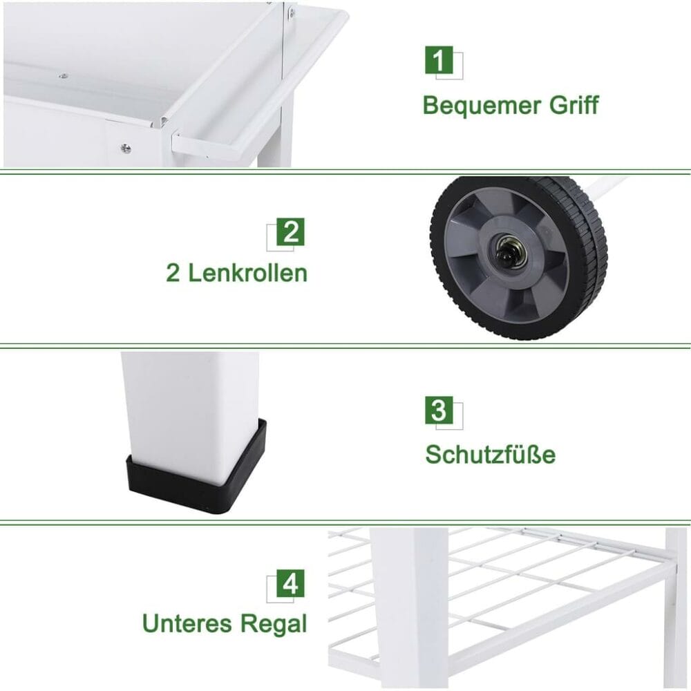 Hochbeet Metall Mobil mit Räder Pflanzkasten