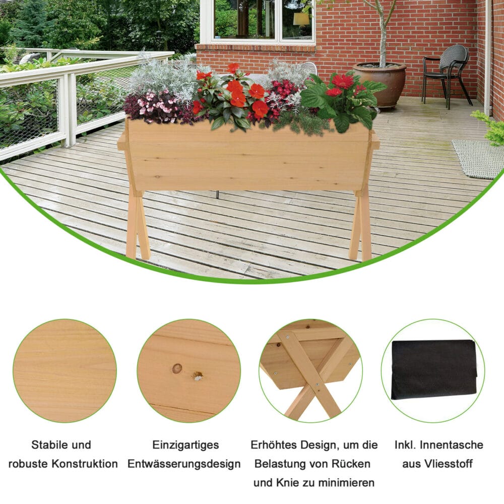 Hochbeet Pflanzkasten Blumenkasten mit Vlies