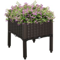 Hochbeet Pflanzkasten Rattan-Optik 40x40x44cm