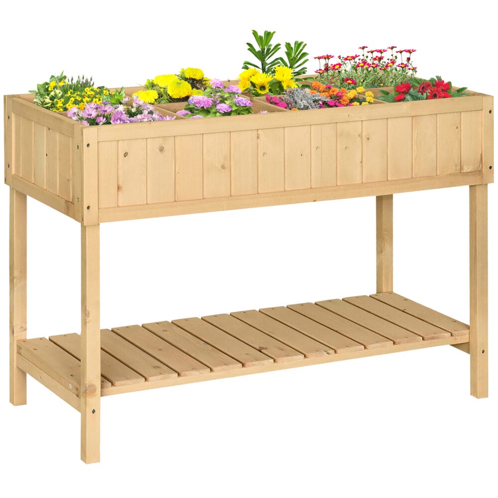 Hochbeet Pflanztisch Blumenkasten Anzuchttisch 6 Fächer 120x60x81cm