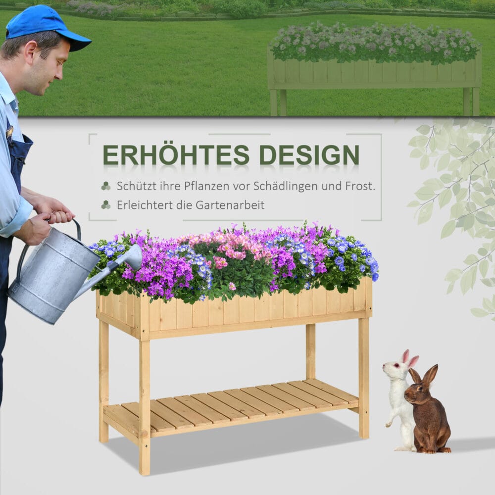 Hochbeet Pflanztisch Blumenkasten Anzuchttisch 6 Fächer 120x60x81cm