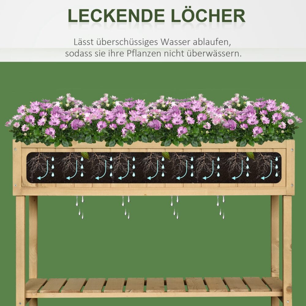 Hochbeet Pflanztisch Blumenkasten Anzuchttisch 6 Fächer 120x60x81cm