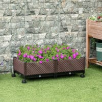 Hochbeet Tami 2-teiliger Pflanzkasten Blumenkasten 50x50x33cm