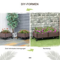 Hochbeet Tami 2-teiliger Pflanzkasten Blumenkasten 50x50x33cm