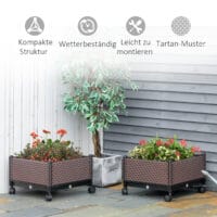Hochbeet Tami 2-teiliger Pflanzkasten Blumenkasten 50x50x33cm