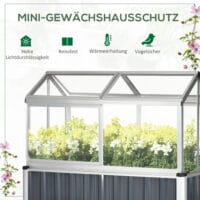 Hochbeet mit Frühbeet Aufsatz Mini-Gewächshaus 114x60x129cm