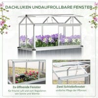 Hochbeet mit Frühbeet Aufsatz Mini-Gewächshaus 114x60x129cm