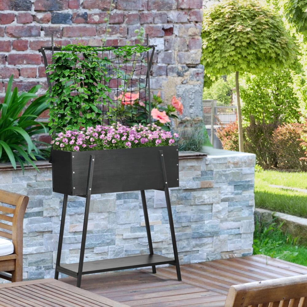 Hochbeet mit Rankhilfe 89x34x168cm