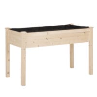Hochbeet mit Vliesstofftuch Massivholz 122.5x56.5x76cm