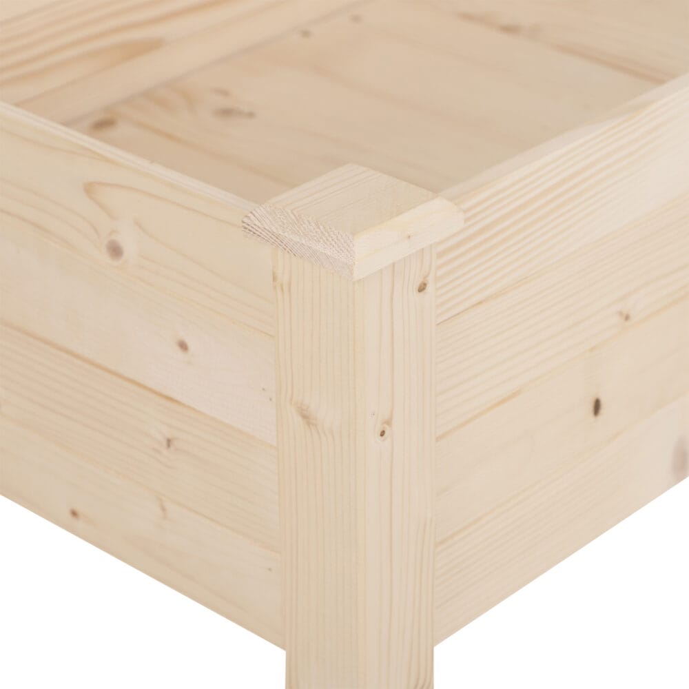 Hochbeet mit Vliesstofftuch Massivholz 122.5x56.5x76cm