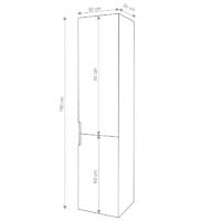 Hochschrank JAM-B19 Badezimmerschrank hochglanz 150x30cm weiss