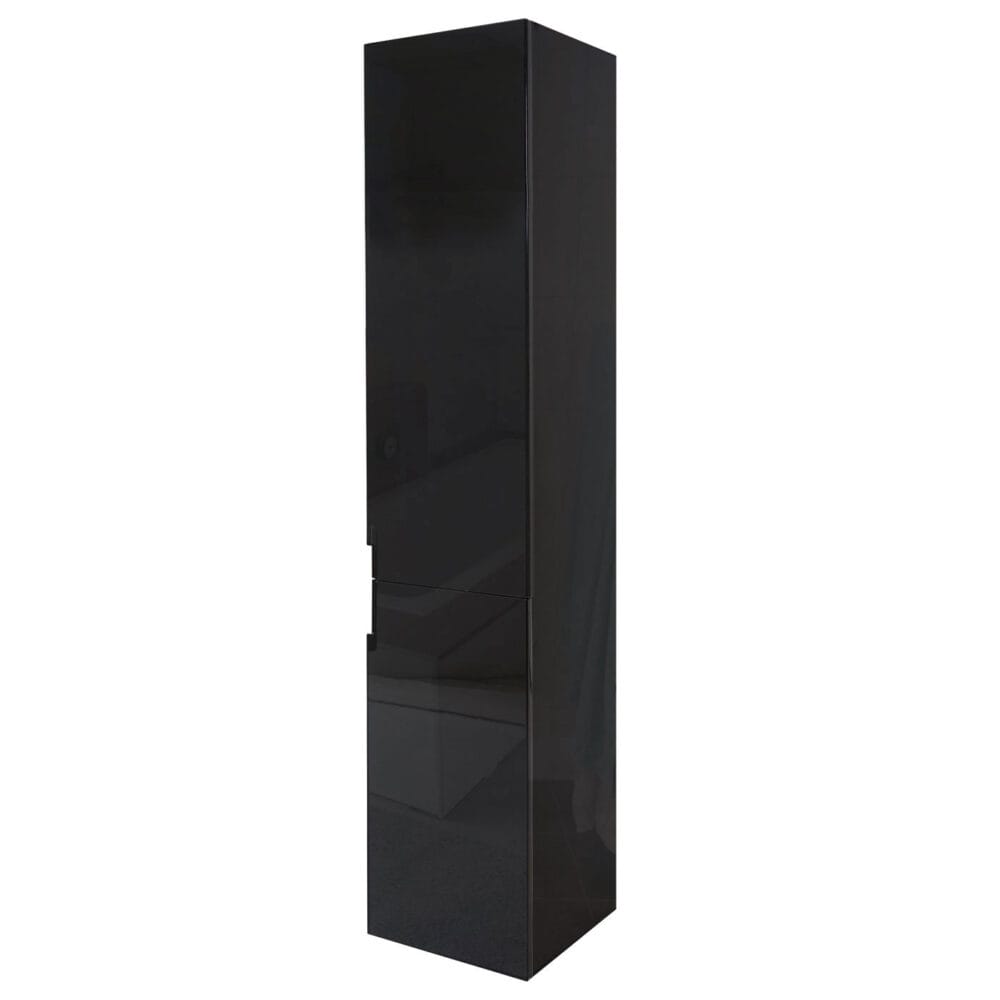 Hochschrank JAM-B19 Badschrank hochglanz 150x30cm schwarz