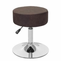 Hocker Sitzhocker höhenverstellbar Ø 35cm vintage dunkelbraun Wildlederimitat