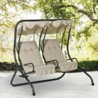 Hollywoodschaukel 2-Sitzer Beige 170x136x170cm