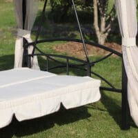 Hollywoodschaukel Pergola 3 Pers. + Seitenwände + Liegefunktion