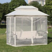 Hollywoodschaukel Pergola 3 Pers. + Seitenwände + Liegefunktion
