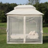 Hollywoodschaukel Pergola 3 Pers. + Seitenwände + Liegefunktion