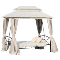 Hollywoodschaukel Pergola 3 Pers. + Seitenwände + Liegefunktion