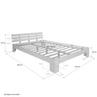 Holzbett 160x200cm Massivholz Natur