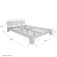 Holzbett 160x200cm Massivholz Weiss