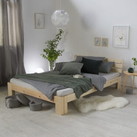 Holzbett Doppelbett 180x200cm Natur