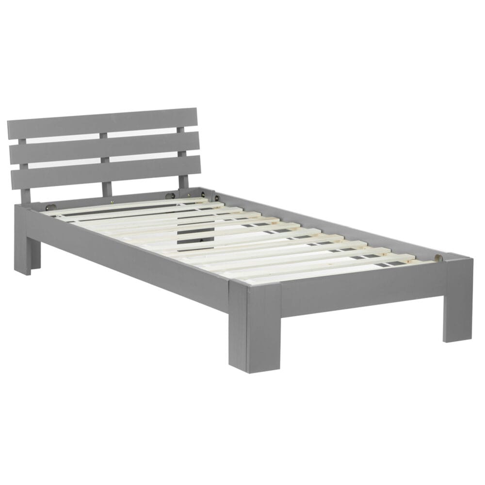 Holzbett Einzelbett 90x200cm Grau