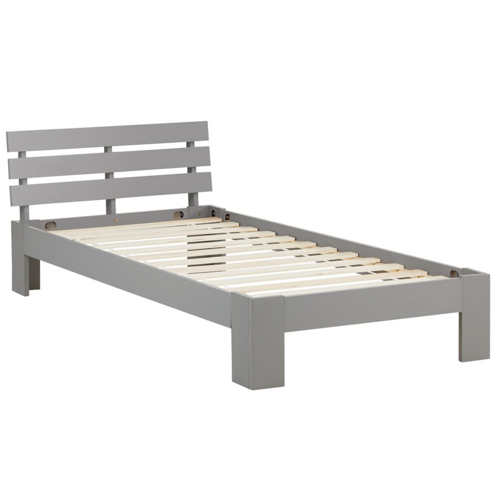 Holzbett Einzelbett 90x200cm Grau