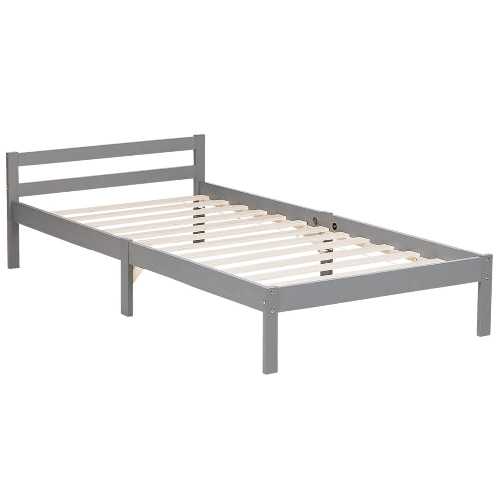 Holzbett Einzelbett 90x200cm Grau