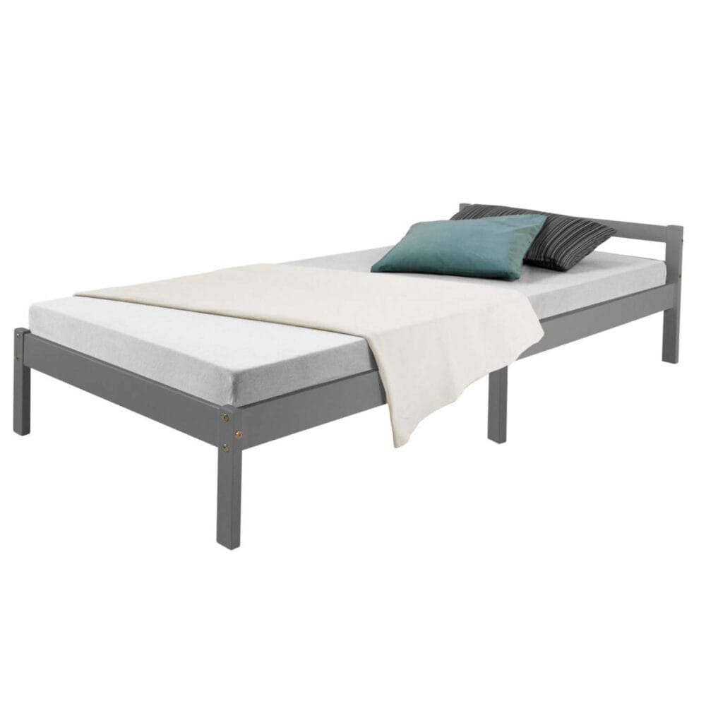 Holzbett Einzelbett 90x200cm Grau