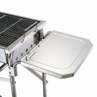 Holzkohlegrill Edelstahl mit Grillplatte und Ablagen