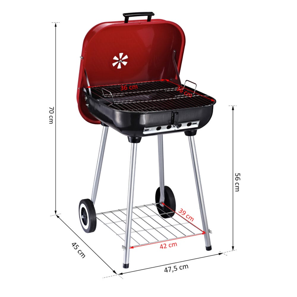 Holzkohlegrill Grillwagen Balkon BBQ Grill Kugelgrill