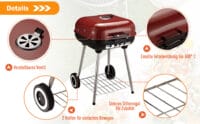 Holzkohlegrill Grillwagen Balkon BBQ Grill Kugelgrill