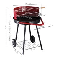 Holzkohlegrill Grillwagen Balkon BBQ Rundgrill