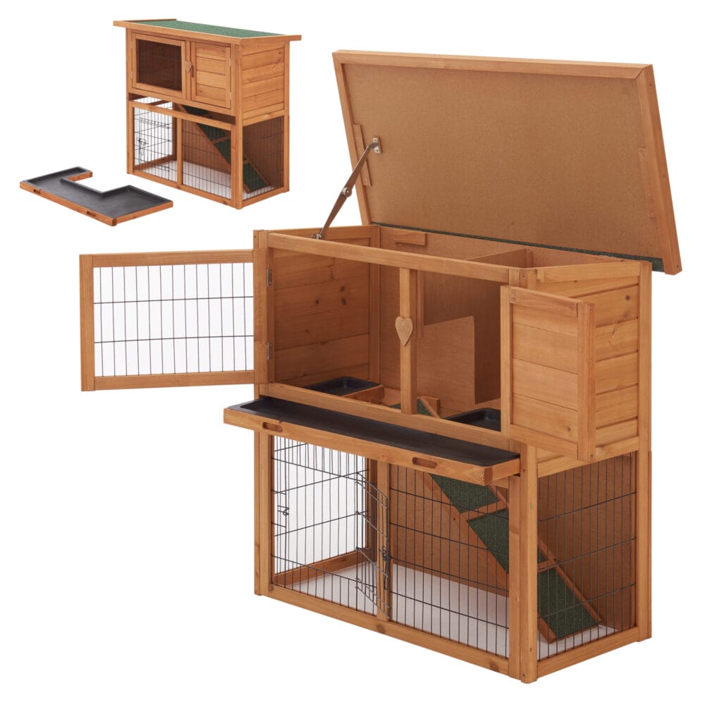 Kaninchenstall Nidda 85x91.5x45cm Tannenholz