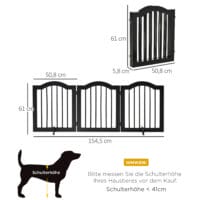 Hunde Absperrgitter Schutzgitter 3-teilig 154.5x29.5x61cm