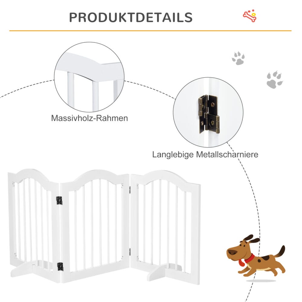 Hunde Absperrgitter Schutzgitter 3-teilig 154.5x29.5x61cm