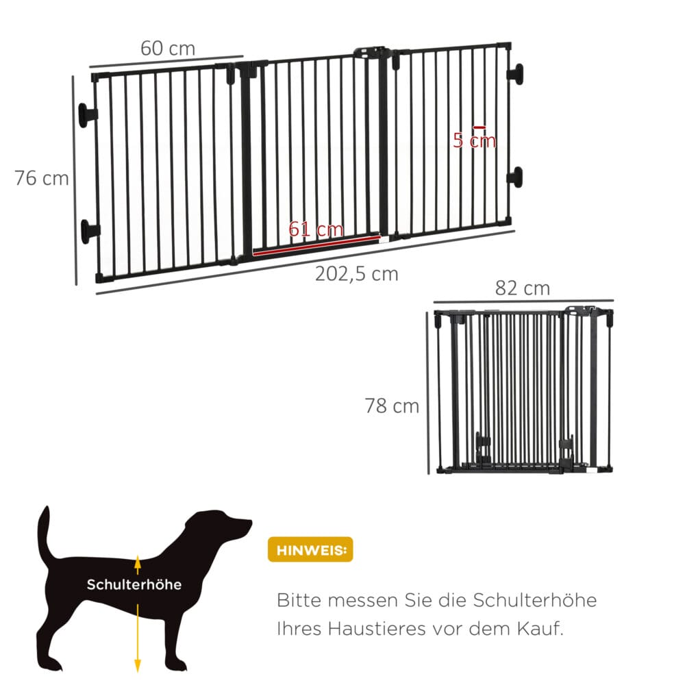 Hunde Absperrgitter Türschutzgitter klappbar 202.5x76cm