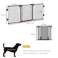 Hunde Absperrgitter Türschutzgitter klappbar 202.5x76cm